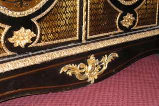 Napoleon III Ebonized Boulle Style Cabinet Bookcase  