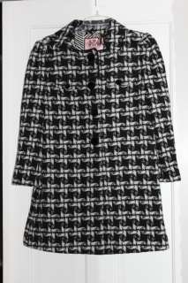   Check Black and White Checkered Angel MOD Swing Coat $448  