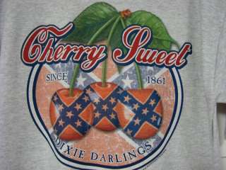   Darlings Rebel Flag Design Cherry Sweet Womens T Shirt New  