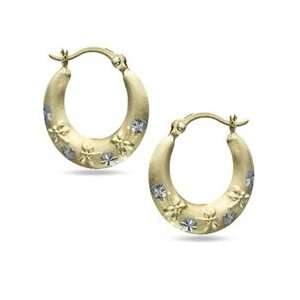    10K Two Tone Gold Dragonflies Hoop Earrings BTB HOOPS Jewelry