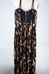 Kardashian Kollection Womens Corset Inspired Maxi Dress Tiger  
