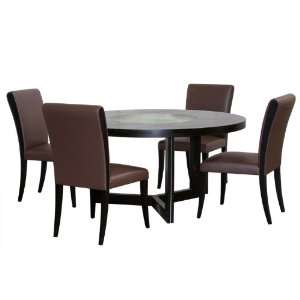  60 Round 5 Pc Dining Table Set with Lazy Susan by 