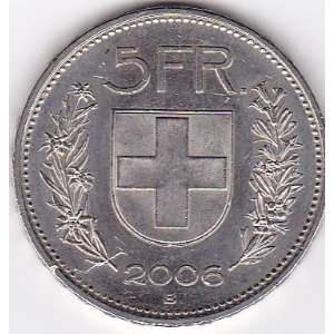  2006 B Switzerland 5 Franc Coin 