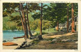 NY BRANT LAKE PALISADES HOTEL COTTAGE BEACH 1930 T23695  