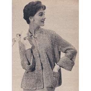 Vintage Knitting PATTERN to make   Comfortable Cuffed Jacket Coat. NOT 