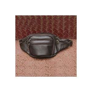  Leather fanny bag, Spatial Brown