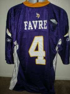   HOLE Brett Favre #4 Minnesota Vikings MENS XLarge XL Reebok Jersey VNB