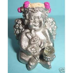   Spoontiques Pewter Dreamsicles   Holding Bunny Rabbit 