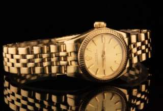 Excellent Vintage 14K Solid Gold Ladies Rolex Oyster Perpetual Ref 