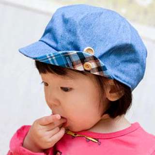 Fashion Cool Baby Kids Boys Girls Cute Classic Check turnup Hat Cap 