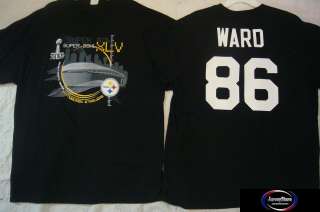 Steelers HINES WARD Super Bowl T Shirt Jersey BLK XL  