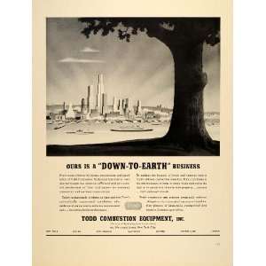  1939 Ad Todd Combustion Equipment Shipyard Cityscape 