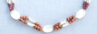 Necklace Of Sunstone & Crystal Beads  