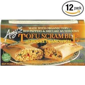 Amys Pocket Sandwich   Organic Tofu Scramble, 4 Oz (Pack of 12)
