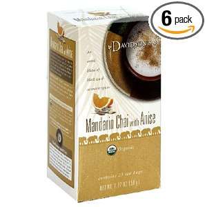 Davidsons Tea Mandarin Anise Chai, 25 Count Tea Bags (Pack of 6 