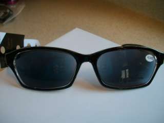 Sun Readers Tinted Reading Glasses +2.00 Black Clear Georgio Caponi B8 