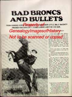 Bad Broncs And Bullets Life Of Billy McGinty +Genealogy  