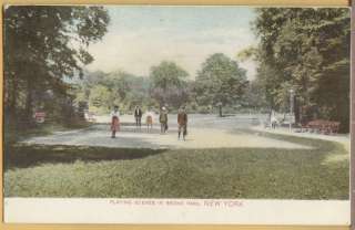 NY~NYC~CHILDREN PLAYING TENNIS in BRONX PARK~1908~RARE  