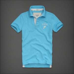 Abercrombie Men Turquoise Calkins Brook Polo T shirt large  