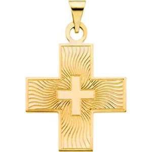  14k Yellow Gold Greek Cross Pendant Jewelry