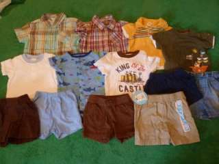 Huge Namebrand Lot Baby Boys Summer Mixed Clothes Lot Size 6/9 Months 