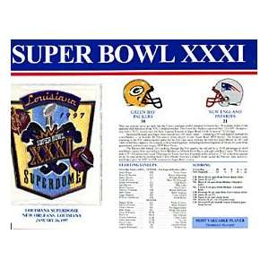  Super Bowl 31 Patch and Game Details Card Sports 