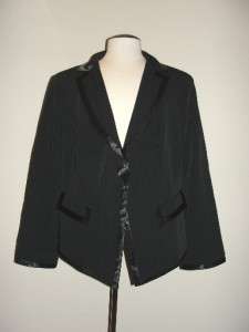 Black Pin Stripe Formal Lane Bryant Tuxedo Jacket, Blazer, size 24 NWT 