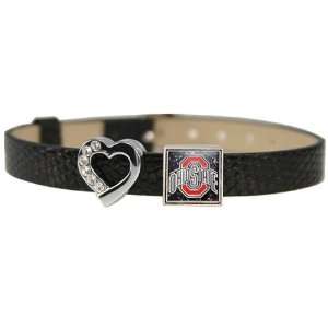    Ohio State Buckeyes Black Slider Heart Bracelet
