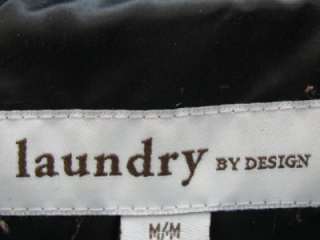LAUNDRY BY DESIGN BLACK DOWN FILLED LADIES SILVER BUCKLE WINTER JACKET 