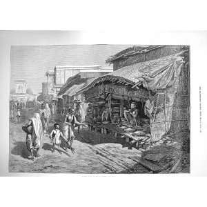   1874 Native Shop Bazaar Street Calcutta India Fine Art