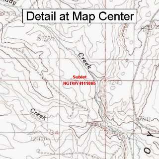  USGS Topographic Quadrangle Map   Sublet, Wyoming (Folded 