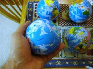 INCH FOAM STRESS BALL EARTH WORLD GLOBES LOT OF 6 PIECES BRAND NEW 