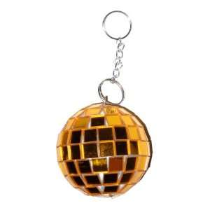  2 Gold Disco Mirror Ball Key Chain (Quantity  3 