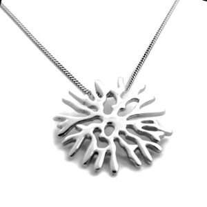 Stylised snowflake pendant design in stirling silver (with 16 18 curb 