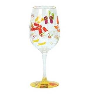   My Party of Two, Flip Flop 16 Ounce Acrylic Wine Glasses, Set of 2
