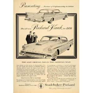  1956 Ad Studebaker Packard 58 Hawk V8 Rear Fins Luxury 