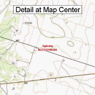  USGS Topographic Quadrangle Map   Oglesby, Texas (Folded 