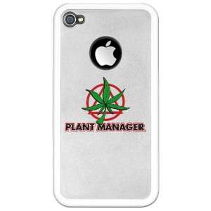    iPhone 4 Clear Case White Marijuana Plant Manager 