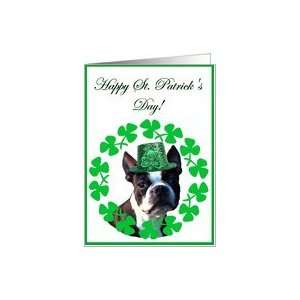  Happy St. Patricks Day Boston Terrier Dog Card Health 