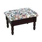Queen Anne Style Cherry Finish Wood Footstool w/ Storage