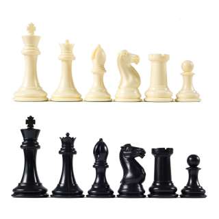 NEW Tournament Staunton Ivory Triple Weight Chess Pieces Set  