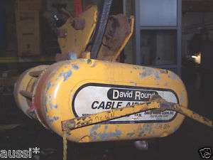 DAVID ROUND & SON 1 TON AIR OPERATED CABLE HOIST  