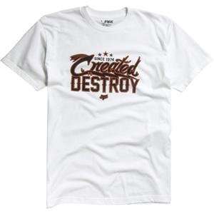  Fox Racing Created to Destroy T Shirt   2X Large/White 