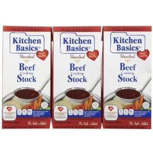  Kitchen Basics Beef Stock, Unsalted, 32 oz, 3 ct (Quantity 
