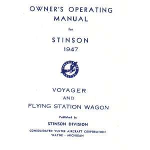  Stinson Model 108 Aircraft Operating Manual   1947 Sicuro 