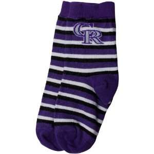  Rockies Toddler Sport Stripe Socks   Purple/Black