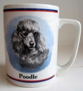 Gray POODLE Dog Portrait Ceramic Coffee Mug Cup R Maystead PAPEL 