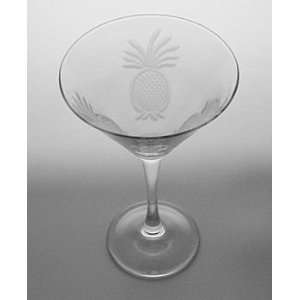 Pineapple Set of 4 Stemmed Martini Glasses 