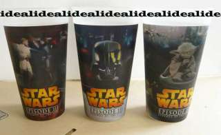 STAR WARS EP3 GLASS set 3D lenticular EEC Darth Vader  