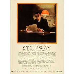  1923 Ad Steinway Musical Instrument Rachmaninoff Wagner 